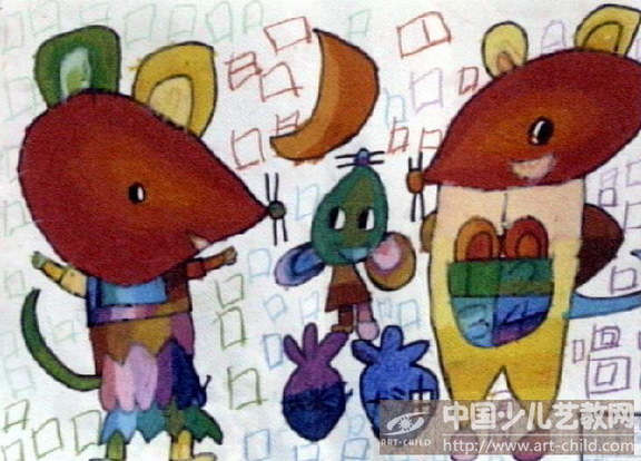 中班美术教案，老鼠一家