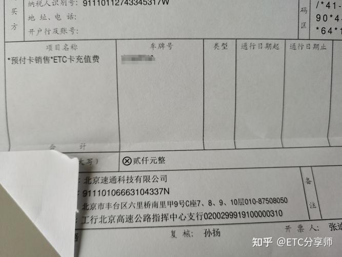 农业银行 ETC 发票的相关解析